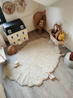 Alfombra infantil artesanal de lana en relieve Sheep, lavable Niños Decoración Infantil|Alfombras Infantiles