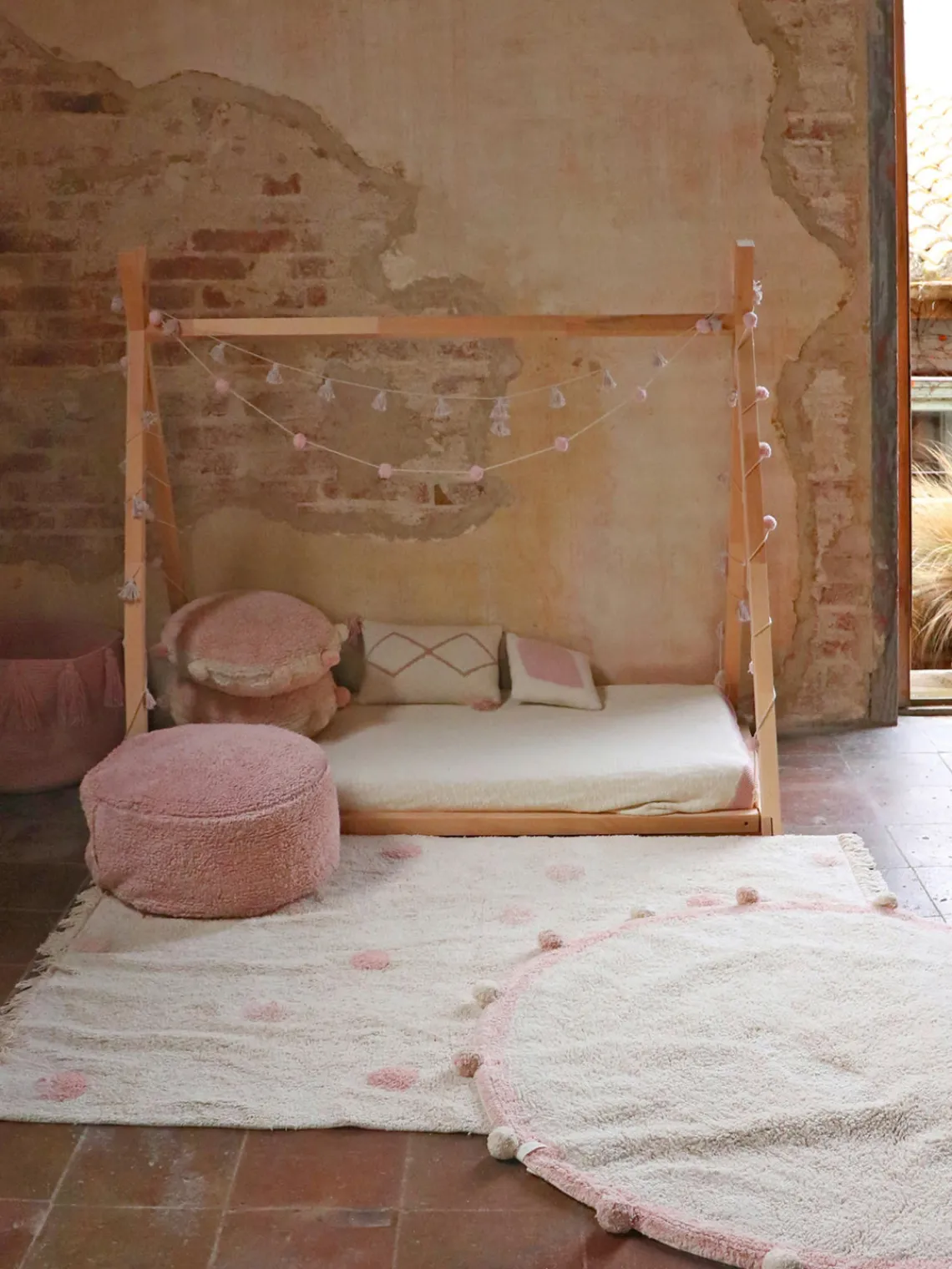 Hot Alfombra infantil artesanal Hippy Dots, lavable Niños Decoración Infantil|Alfombras Infantiles