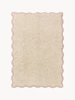 Decoración Infantil|Alfombras Infantiles>benuta Alfombra infantil artesanal de algodón Lia, lavable Rosa claro, beige claro