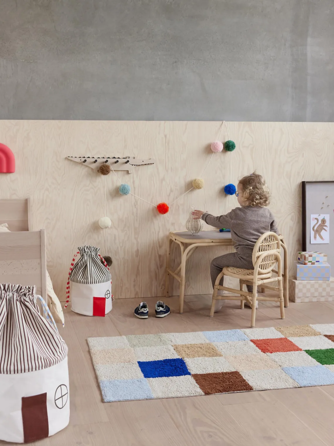 Decoración Infantil|Alfombras Infantiles>Oyoy Living Design Alfombra infantil artesanal Chess, lavable