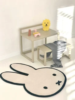 New Alfombra infantil artesanal con forma de conejito Miffy Niños Alfombras Infantiles|Habitación Infantil