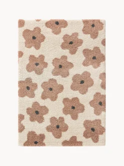 Decoración Infantil|Alfombras Infantiles>benuta Alfombra infantil con motivos florales Gobi Beige claro, rosa palo