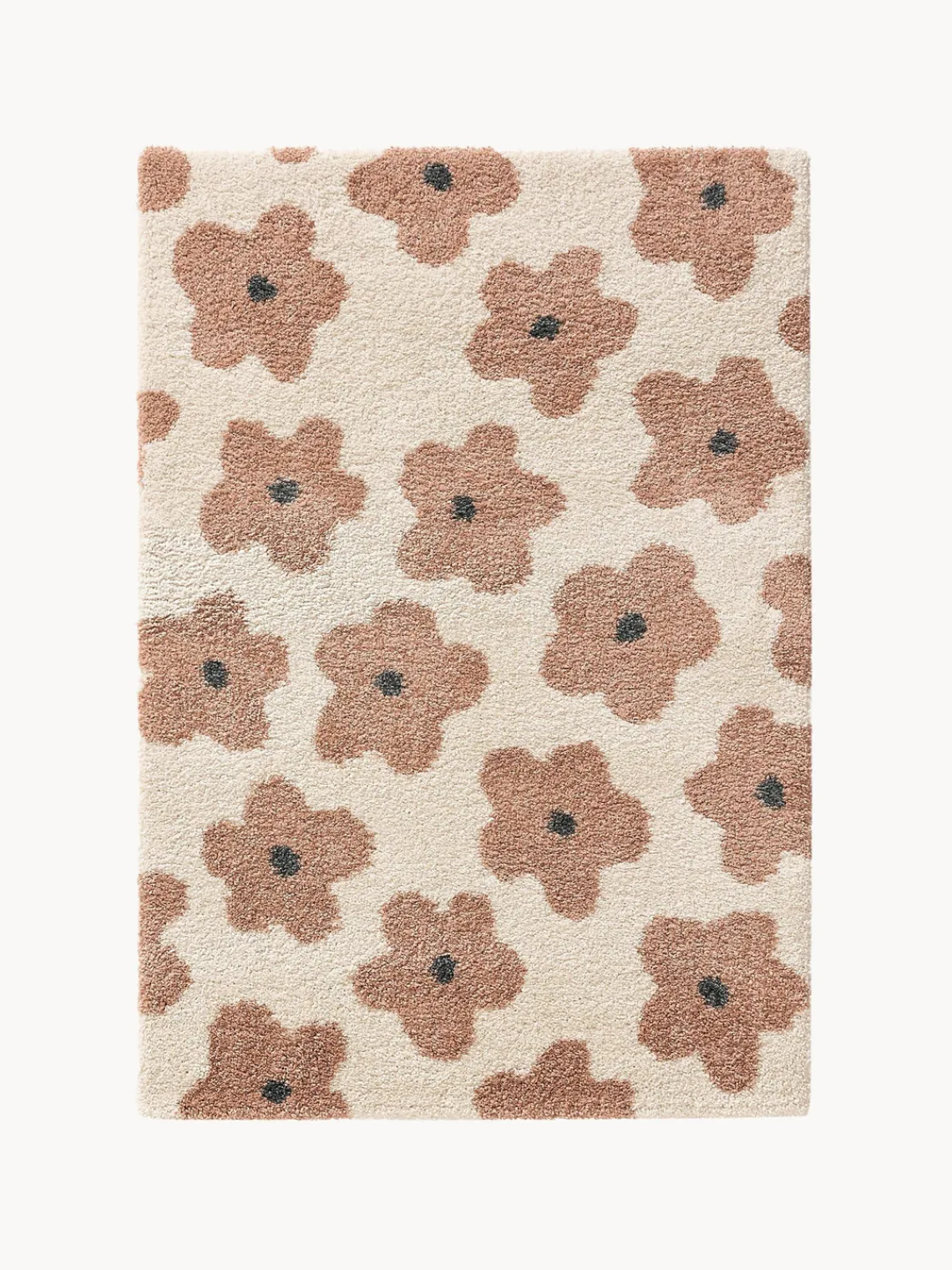 Decoración Infantil|Alfombras Infantiles>benuta Alfombra infantil con motivos florales Gobi Beige claro, rosa palo