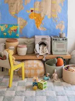 Decoración Infantil|Alfombras Infantiles>Lorena Canals Alfombra infantil lavable Kitchen Tiles, tamaños diferentes Azul claro, blanco Off White