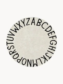 Decoración Infantil|Alfombras Infantiles>Lorena Canals Alfombra infantil redonda con letras de diseño ABC Beige claro, negro