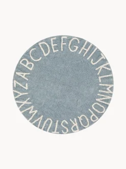Decoración Infantil|Alfombras Infantiles>Lorena Canals Alfombra infantil redonda con letras de diseño ABC Gris azulado