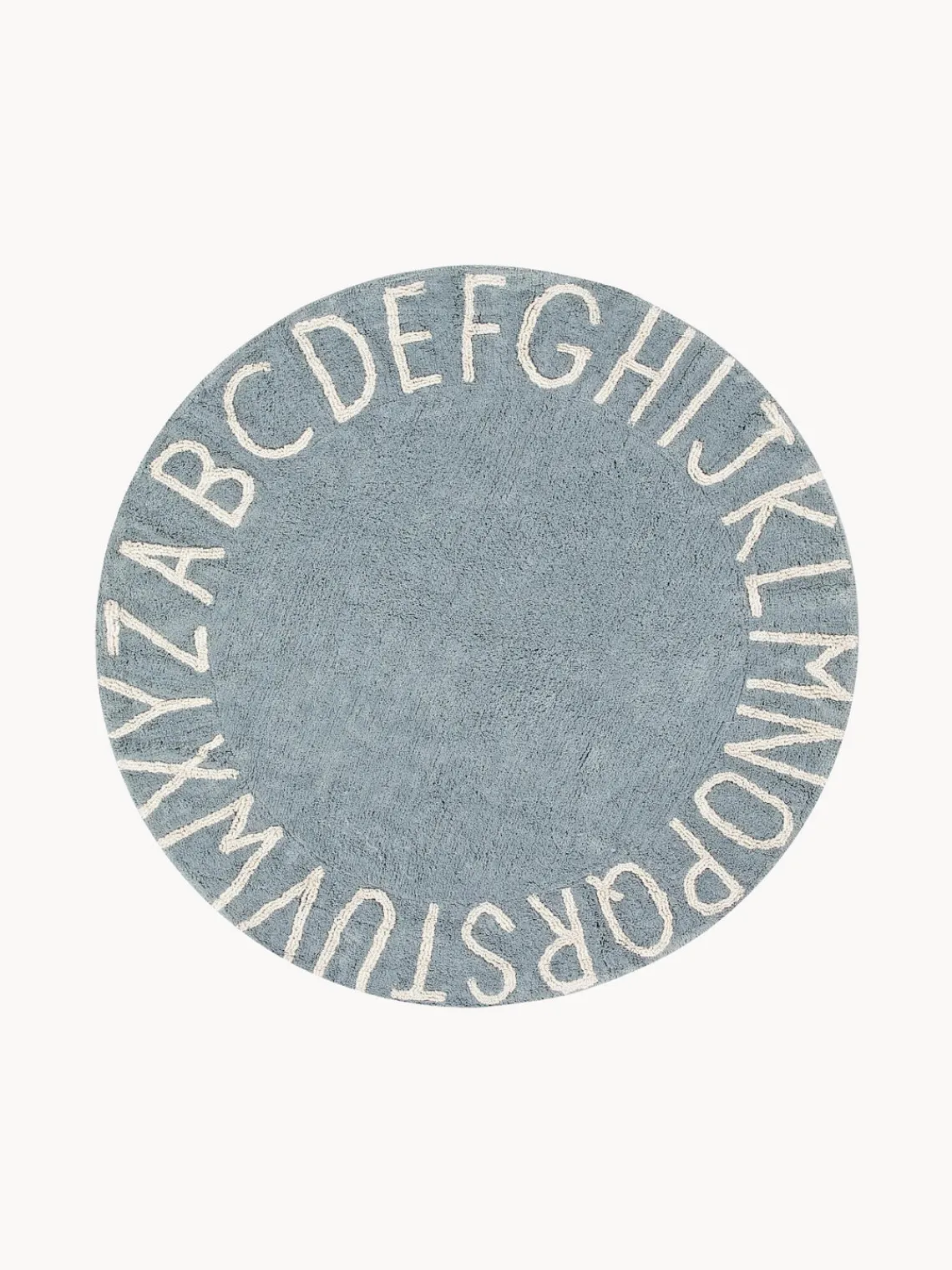 Decoración Infantil|Alfombras Infantiles>Lorena Canals Alfombra infantil redonda con letras de diseño ABC Gris azulado