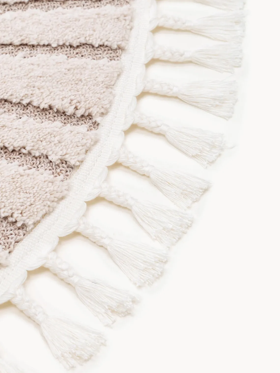 Decoración Infantil|Alfombras Infantiles>benuta Alfombra infantil redonda texturizada con borlas Momo Tonos beige