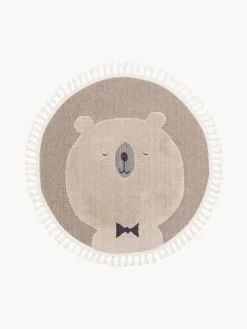 Alfombra infantil redonda texturizada con borlas Momo Niños Decoración Infantil|Alfombras Infantiles