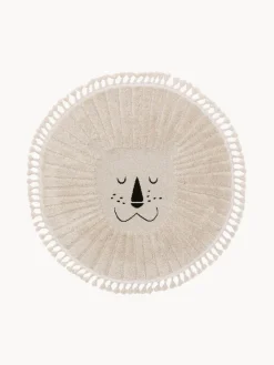 Decoración Infantil|Alfombras Infantiles>benuta Alfombra infantil redonda texturizada con borlas Momo Blanco Off White, beige claro, negroLas alfombras de pelo largo pueden parecer más claras o más oscuras dependiendo de la luz y la dirección en que se encuentren.