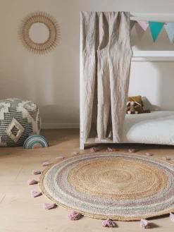 Best Alfombra infantil redonda artesanal de yute Lovis Niños Decoración Infantil|Alfombras Infantiles