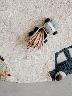 Online Alfombra infantil redonda artesanal con efecto alto-bajo Wheels, lavable Niños Decoración Infantil|Alfombras Infantiles