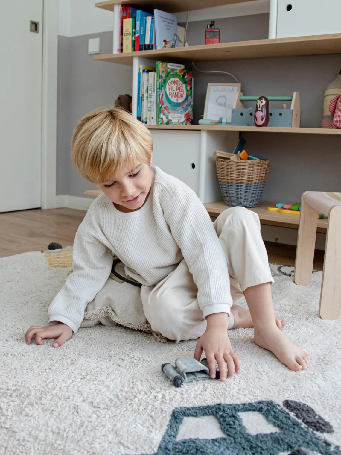 Online Alfombra infantil redonda artesanal con efecto alto-bajo Wheels, lavable Niños Decoración Infantil|Alfombras Infantiles