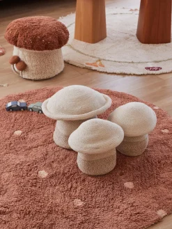 Discount Alfombra infantil redonda artesanal con efecto alto-bajo Dot, lavable Niños Decoración Infantil|Alfombras Infantiles