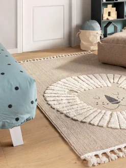 Decoración Infantil|Alfombras Infantiles>benuta Alfombra infantil texturizada con borlas Momo Beige, beige claro