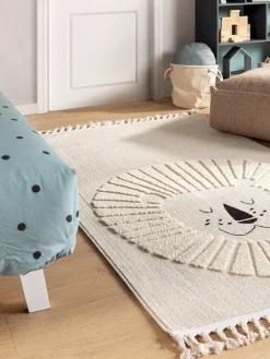 Decoración Infantil|Alfombras Infantiles>benuta Alfombra infantil texturizada con borlas Momo Tonos beige claro
