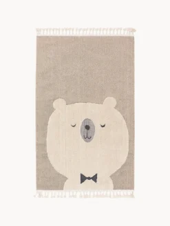 Decoración Infantil|Alfombras Infantiles>benuta Alfombra infantil texturizada con borlas Momo Beige, beige claro, gris claro, negroLas alfombras de pelo largo pueden parecer más claras o más oscuras dependiendo de la luz y la dirección en que se encuentren.