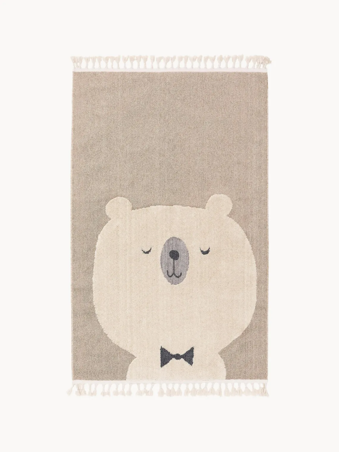 Decoración Infantil|Alfombras Infantiles>benuta Alfombra infantil texturizada con borlas Momo Beige, beige claro, gris claro, negroLas alfombras de pelo largo pueden parecer más claras o más oscuras dependiendo de la luz y la dirección en que se encuentren.