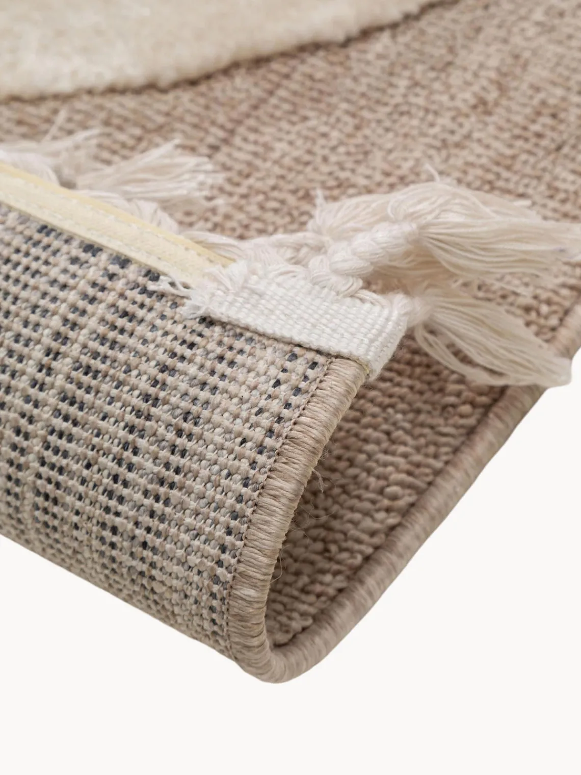 Decoración Infantil|Alfombras Infantiles>benuta Alfombra infantil texturizada con borlas Momo Beige, beige claro, gris claro, negroLas alfombras de pelo largo pueden parecer más claras o más oscuras dependiendo de la luz y la dirección en que se encuentren.