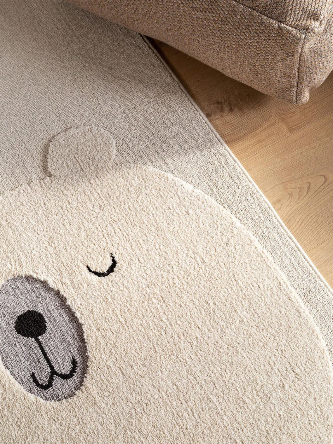 Decoración Infantil|Alfombras Infantiles>benuta Alfombra infantil texturizada con borlas Momo Blanco Off White, beige claro, negroLas alfombras de pelo largo pueden parecer más claras o más oscuras dependiendo de la luz y la dirección en que se encuentren.