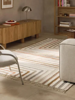 Hot Alfombra kilim artesanal con flecos Calais Rectangular|Alfombras Rectangulares