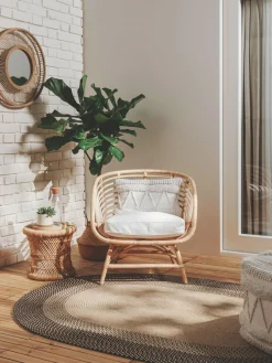 Alfombras De Exterior|Alfombras De Exterior>benuta Alfombra ovalada de interior/exterior Nandi Beige, marrón oscuro