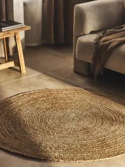 Sale Alfombra redonda artesanal de yute Sharmila Redonda|Alfombras Rectangulares