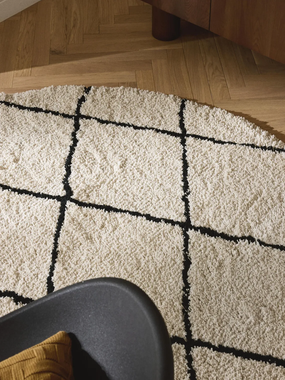 Outlet Alfombra redonda artesanal de pelo largo Naima Redonda|Alfombras Rectangulares