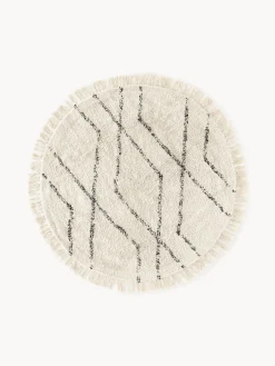 Redonda|Alfombras Rectangulares>Westwing Collection Alfombra redonda artesanal de algodón con diseño de rombos Bina