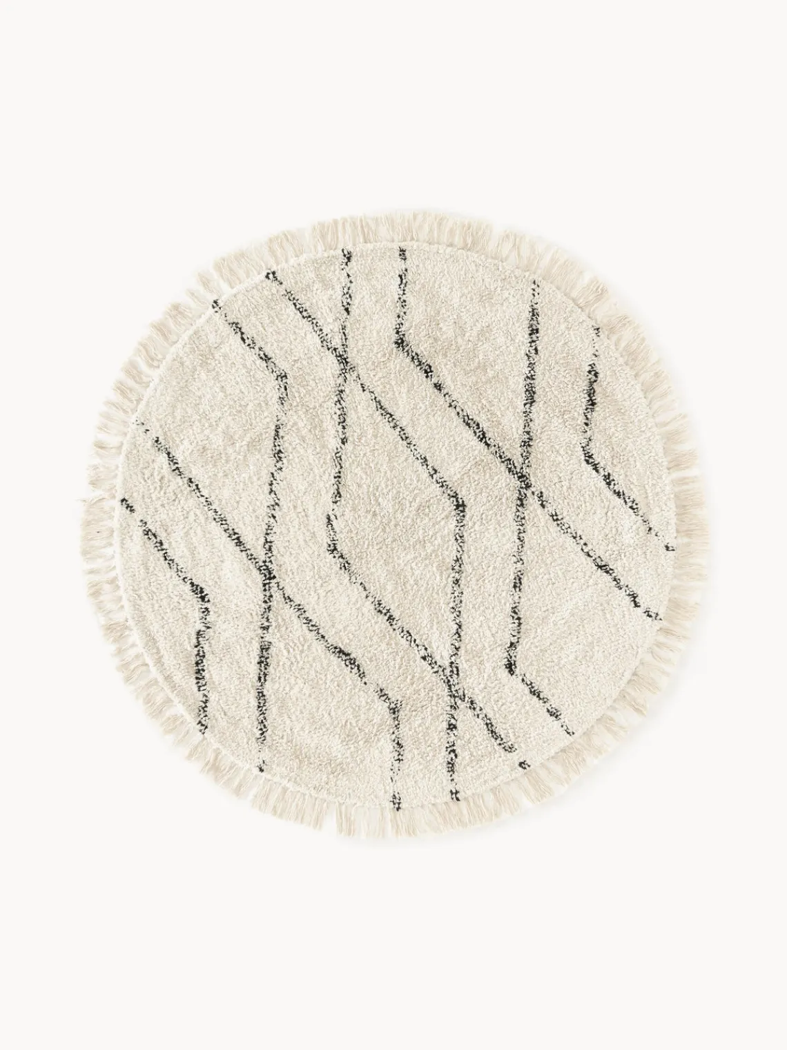 Redonda|Alfombras Rectangulares>Westwing Collection Alfombra redonda artesanal de algodón con diseño de rombos Bina