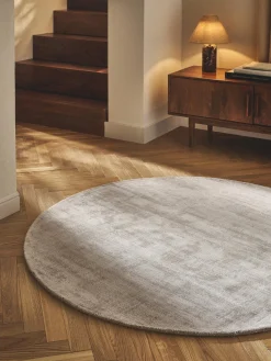 Alfombra redonda artesanal de viscosa Jane Redonda|Alfombras Rectangulares