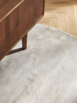 Alfombra redonda artesanal de viscosa Jane Redonda|Alfombras Rectangulares