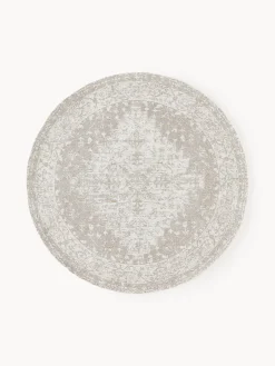 Redonda|Alfombras Rectangulares>Westwing Collection Alfombra redonda artesanal de chenilla Neapel