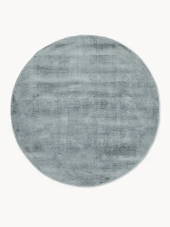 Redonda|Alfombras Rectangulares>Westwing Collection Alfombra redonda artesanal de viscosa Jane Gris azulado