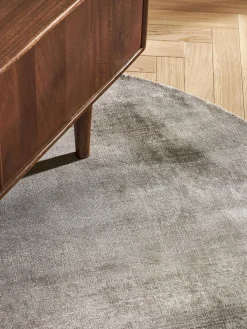 Alfombra redonda artesanal de viscosa Jane Redonda|Alfombras Rectangulares