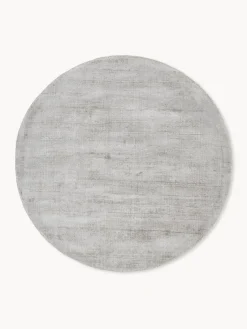 Redonda|Alfombras Rectangulares>Westwing Collection Alfombra redonda artesanal de viscosa Jane Gris claro