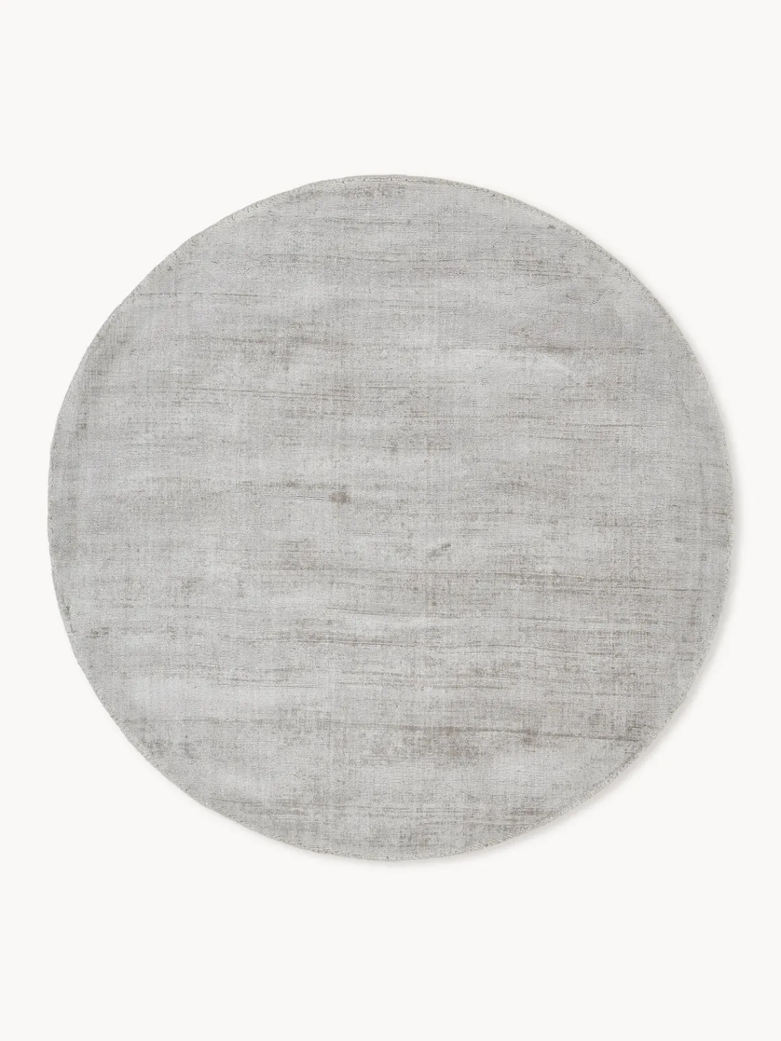 Redonda|Alfombras Rectangulares>Westwing Collection Alfombra redonda artesanal de viscosa Jane Gris claro