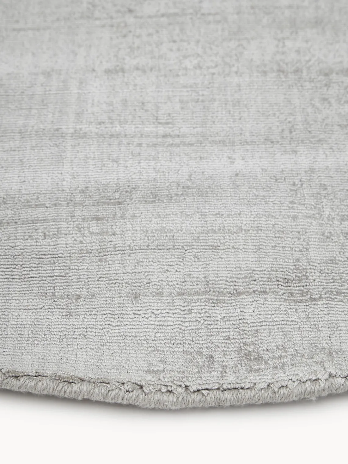 Redonda|Alfombras Rectangulares>Westwing Collection Alfombra redonda artesanal de viscosa Jane Gris claro