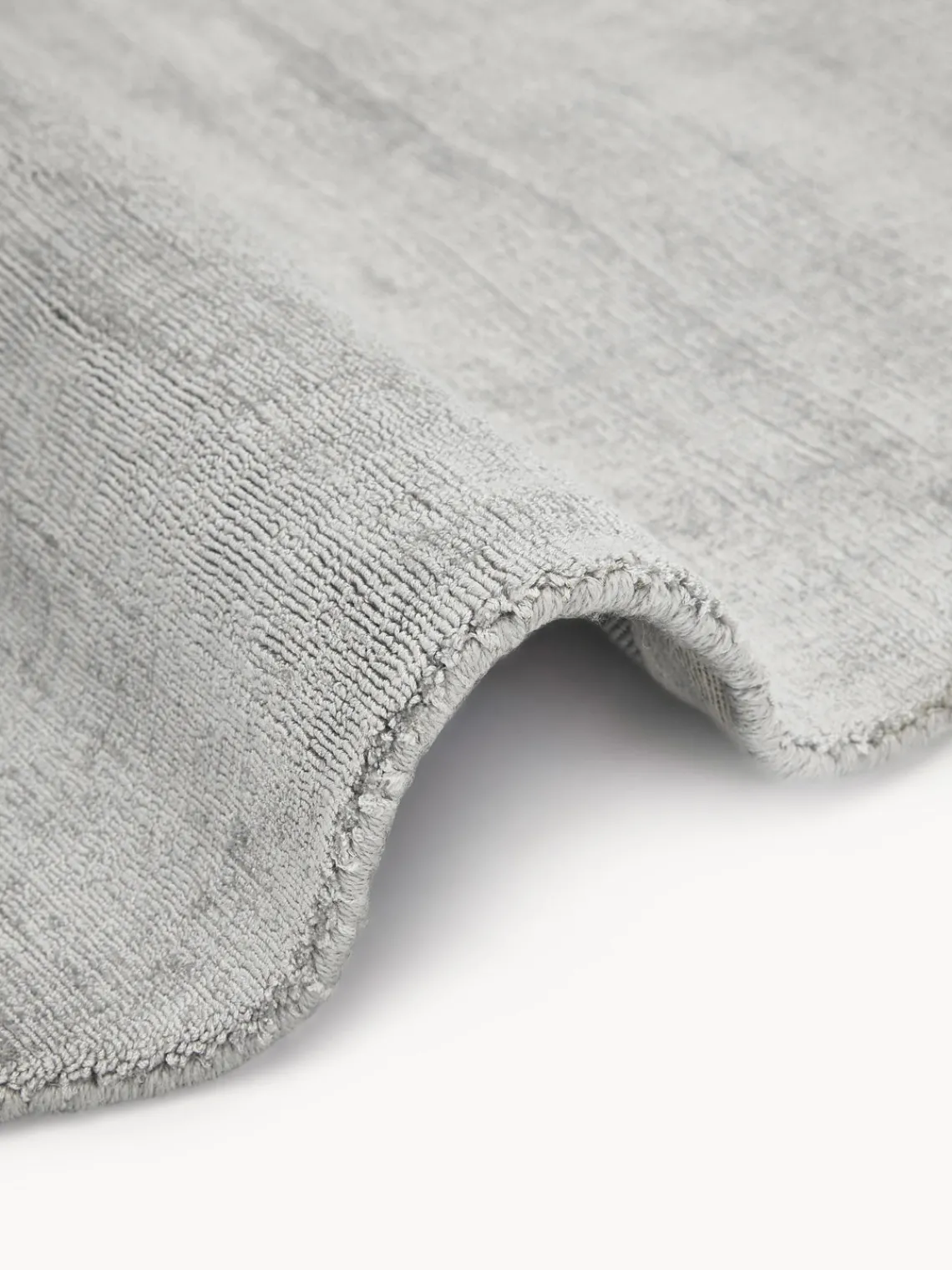 Redonda|Alfombras Rectangulares>Westwing Collection Alfombra redonda artesanal de viscosa Jane Gris claro