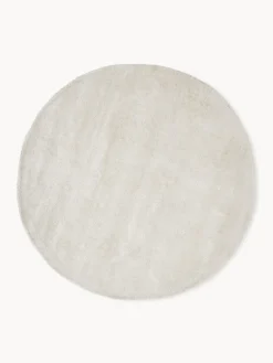 Redonda|Alfombras Rectangulares>Westwing Collection Alfombra redonda artesanal de viscosa Jane Blanco Off White