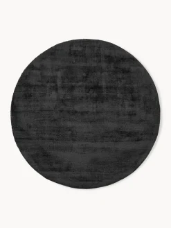 Redonda|Alfombras Rectangulares>Westwing Collection Alfombra redonda artesanal de viscosa Jane Gris antracita