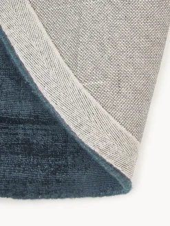 Redonda|Alfombras Rectangulares></noscript>Westwing Collection Alfombra redonda artesanal de viscosa Jane Azul oscuro