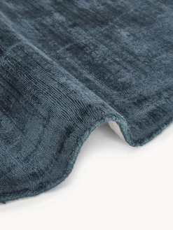 Redonda|Alfombras Rectangulares></noscript>Westwing Collection Alfombra redonda artesanal de viscosa Jane Azul oscuro