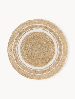 Redonda|Alfombras Rectangulares>Westwing Collection Alfombra redonda artesanal de yute Clover