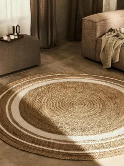 Redonda|Alfombras Rectangulares>Westwing Collection Alfombra redonda artesanal de yute Clover