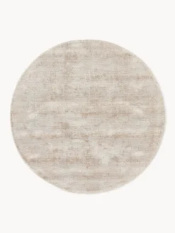 Redonda|Alfombras Rectangulares>Westwing Collection Alfombra redonda artesanal de viscosa Jane Beige claro