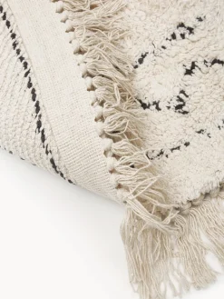 Redonda|Alfombras Rectangulares></noscript>Westwing Collection Alfombra redonda artesanal de algodón con flecos Flonn