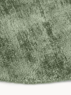 Redonda|Alfombras Rectangulares></noscript>Westwing Collection Alfombra redonda artesanal de viscosa Jane Verde oscuro