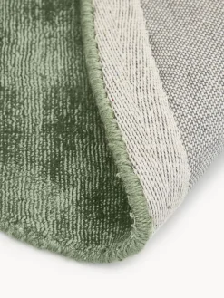 Redonda|Alfombras Rectangulares></noscript>Westwing Collection Alfombra redonda artesanal de viscosa Jane Verde oscuro