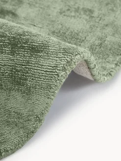 Redonda|Alfombras Rectangulares></noscript>Westwing Collection Alfombra redonda artesanal de viscosa Jane Verde oscuro